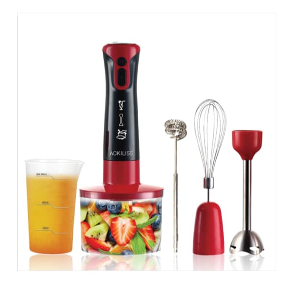 Mixer Elétrico Ackiliss ACL-340R 5 em 1 500W 500ml 220–240V Preto/Vermelho,