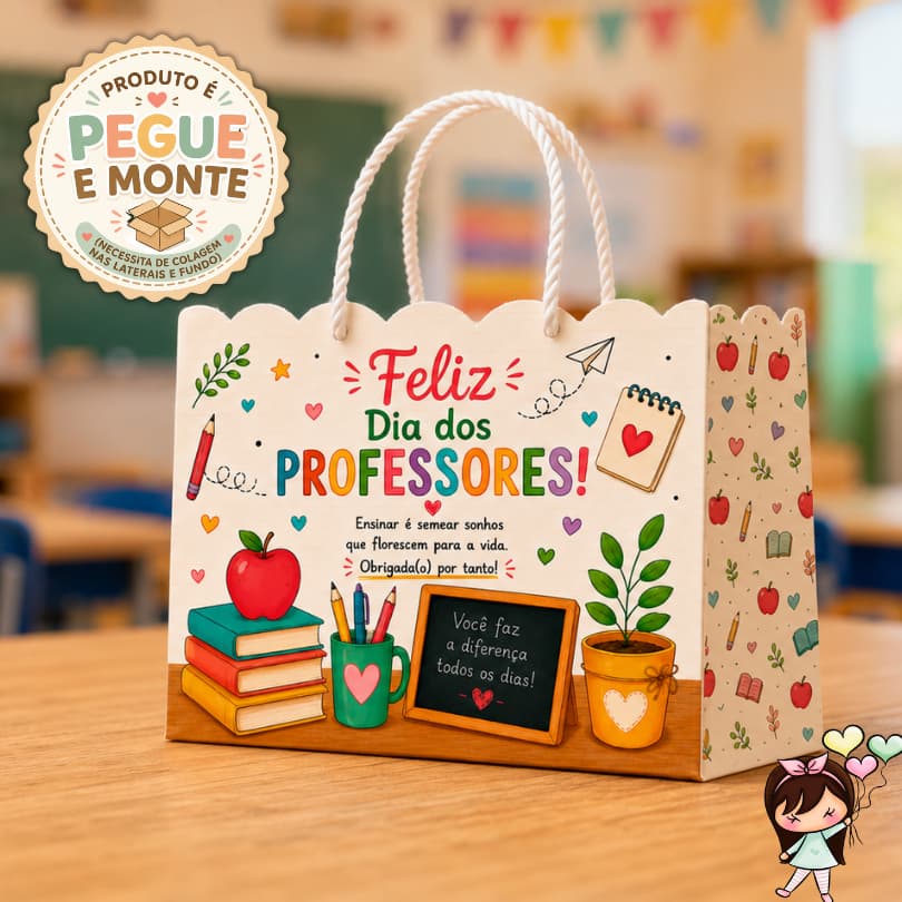 SACOLA LEMBRANCINHA DIA DOS PROFESSORES