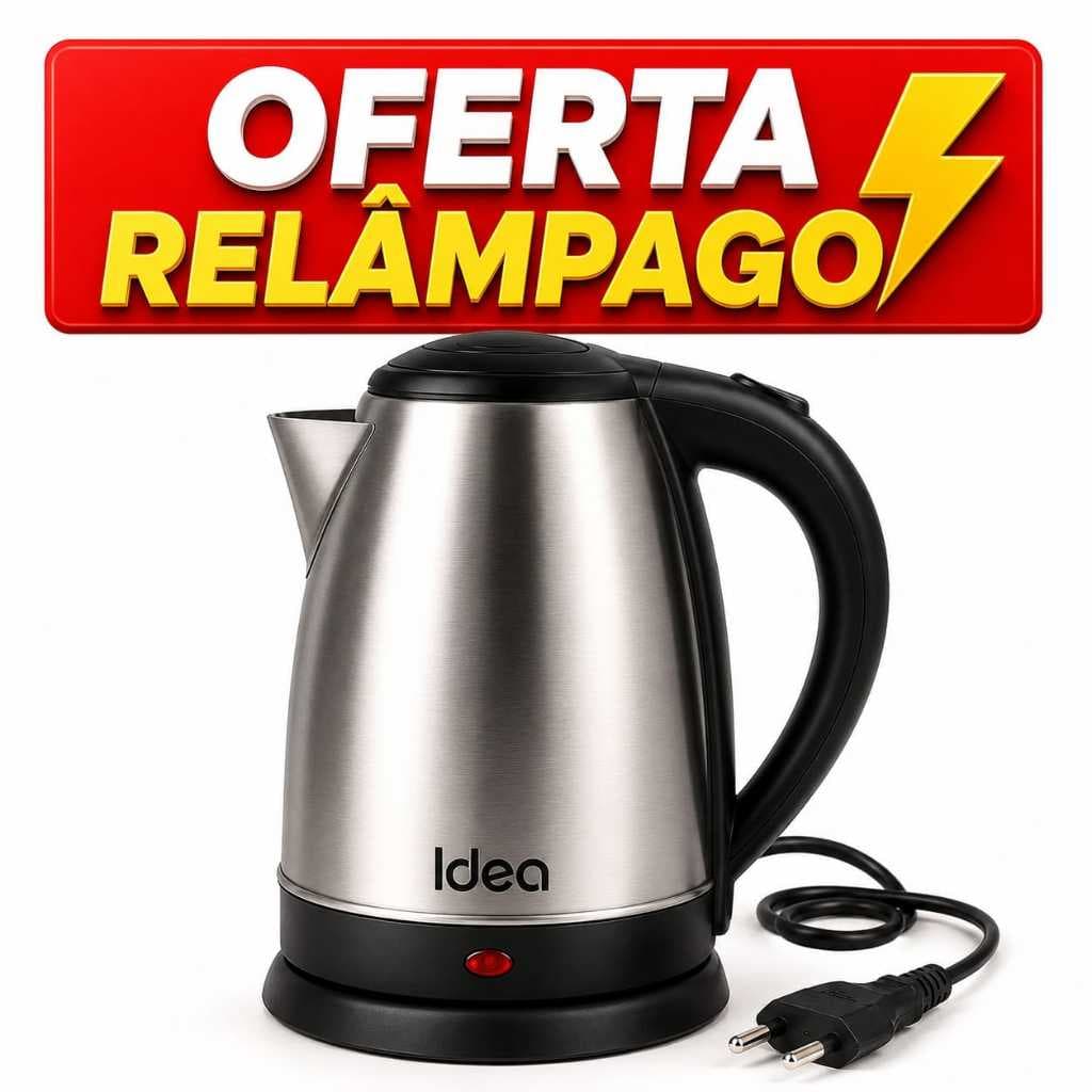 Chaleira Elétrica Inox 1,8L 1000W 127V para Café Chá Mamadeira Aquecimento Rápido Desligamento Automático