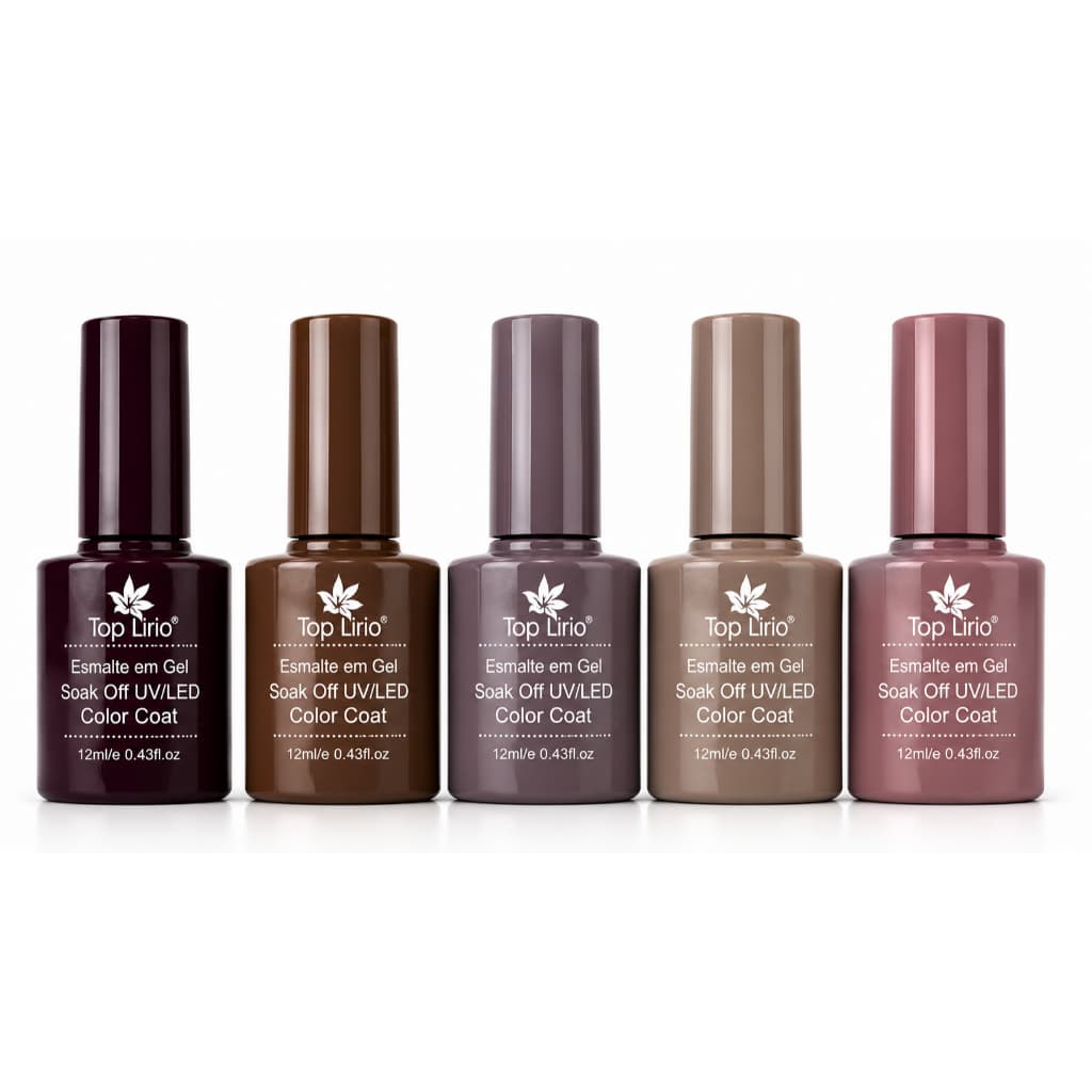 Kit 5+1 brinde Esmaltes em Gel Led Uv TOP LIRIÓ / K&S p/ Unhas Manicure Top Coleções de Esmaltes