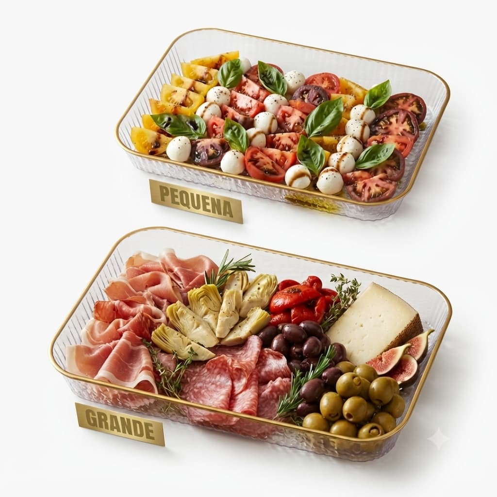 Bandeja Decorativa Retangular Borda Dourada Plástico Premium Mesa Posta Café da Manhã Servir Alimentos Sobremesas