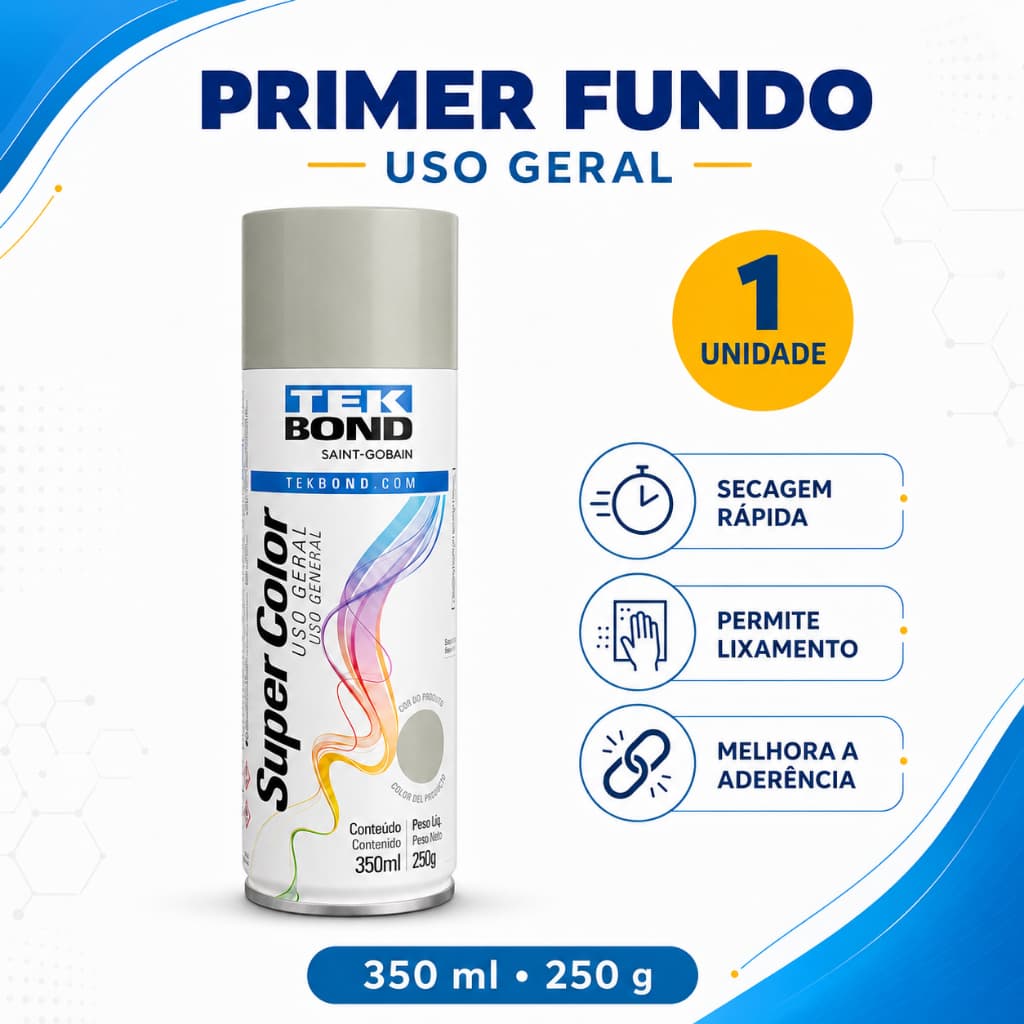 Primer Fundo Preparador Uso Geral Aerossol Tekbond 350ml