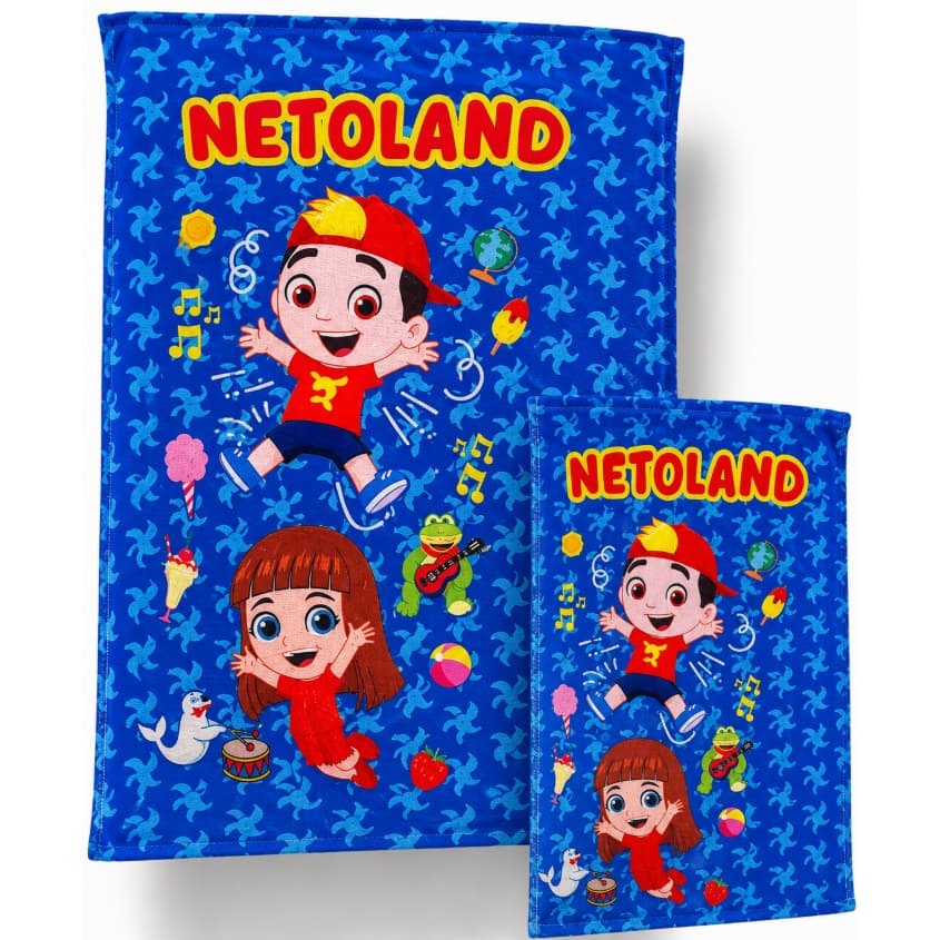 Kit Toalha De Banho + Toalha De Mão Infantil Lucas Neto