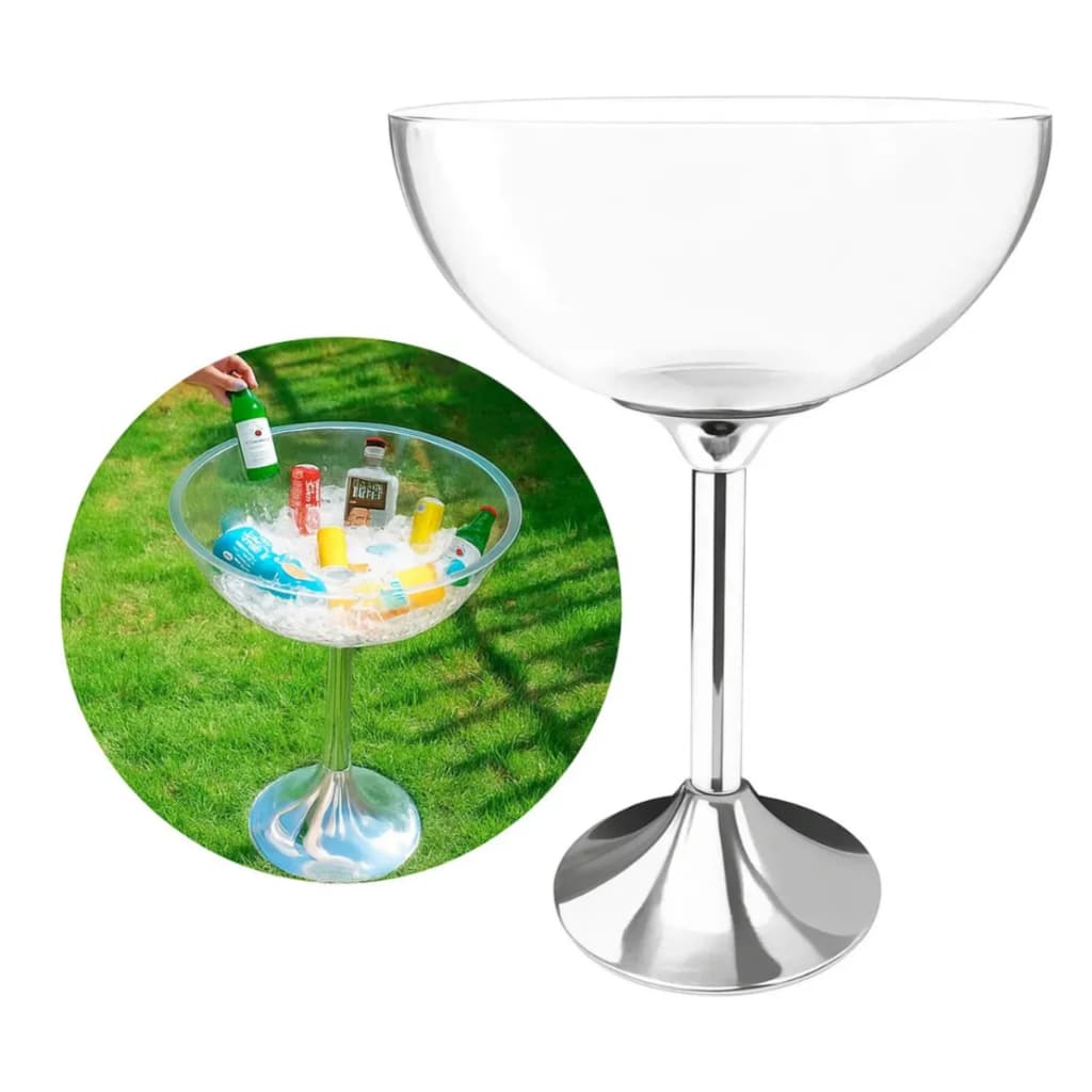 Champanheira Acrílica 33L Com Pedestal Balde de Gelo Inquebrável Resistente Festa Piscina