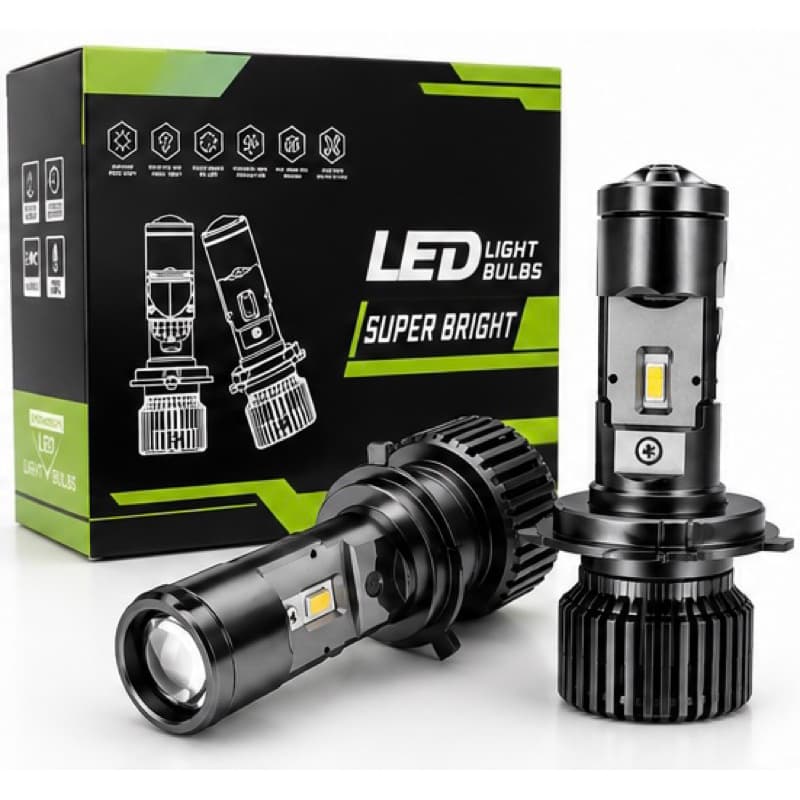 Par Ultra Led Lâmpada Super Led H4 Mini Projetor LED 200w 30000|m Fácil Instalação Excelente