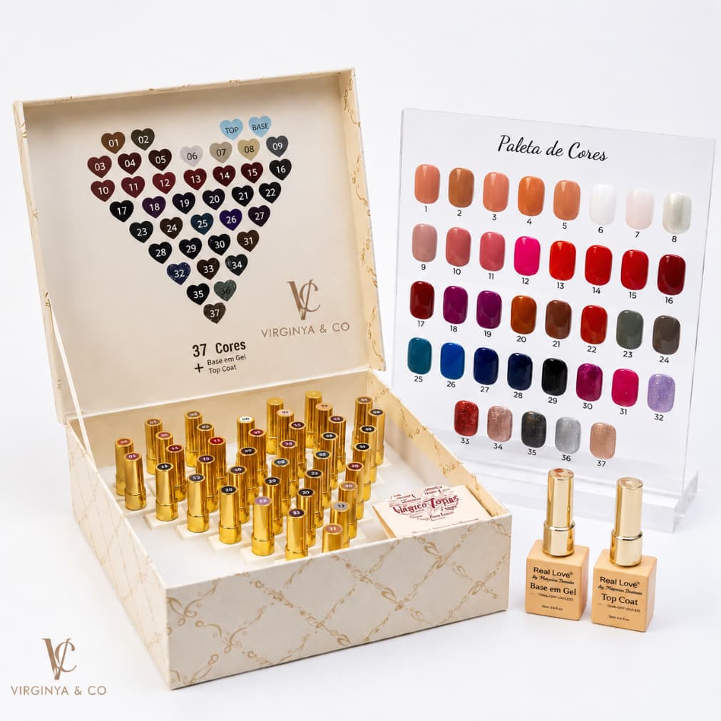 Kit Completo By Manicure Sincera Real Love 37 esmalte em Gel + 1 Top Coat + 1 Base Coat 10 ml