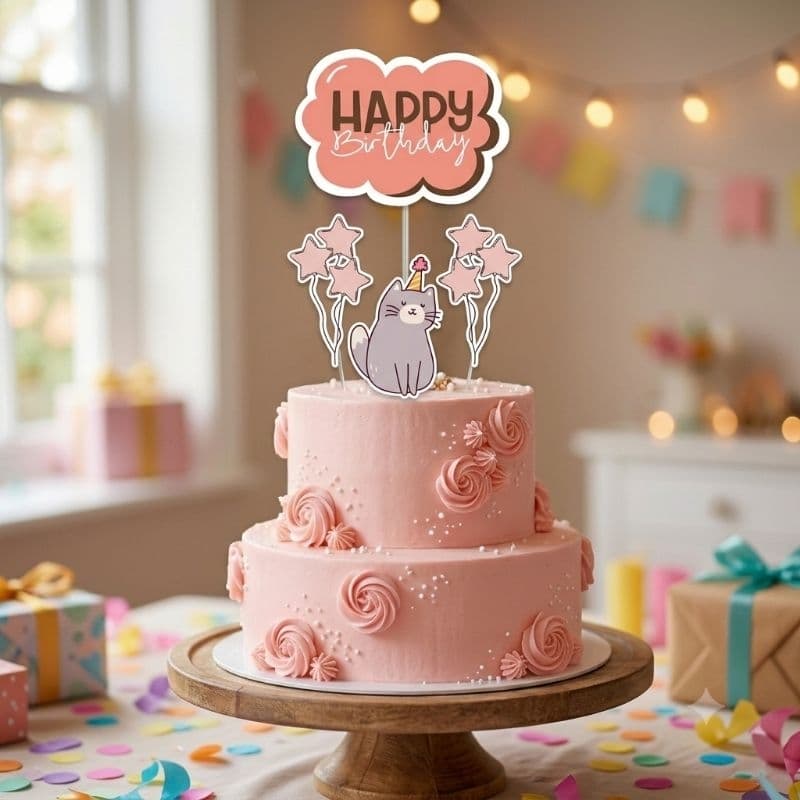 🎉 TOPO DE BOLO HAPPY BIRTHDAY / ANIVERSÁRIO 🎉