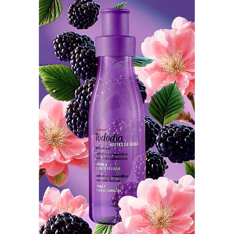 Body Splash Tododia Amora e Flor de Pêssego - Frescor e Leveza com Fragrância Floral Adocicada