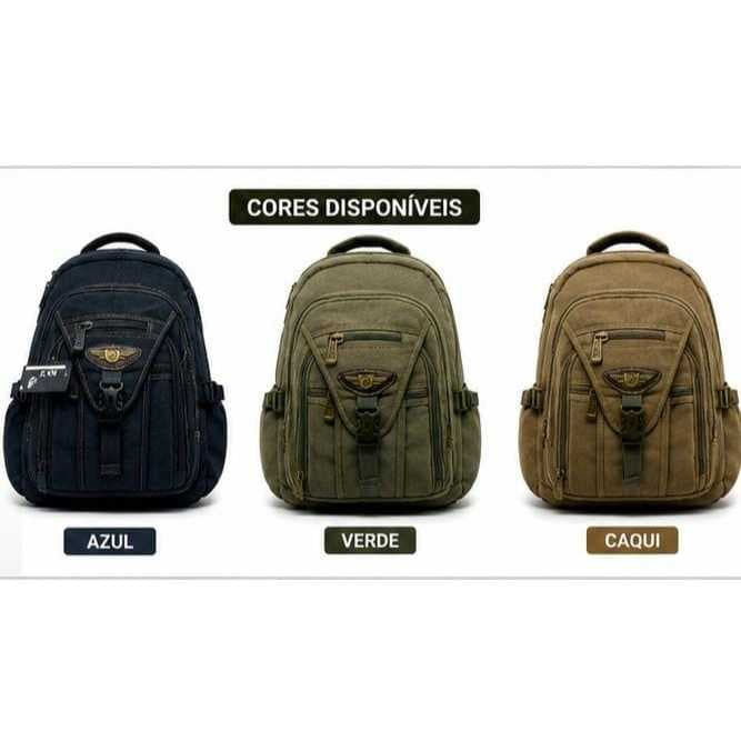 Mochila de Lona 18" para Notebook 17" | Lona Reforçada | Código: KV9606