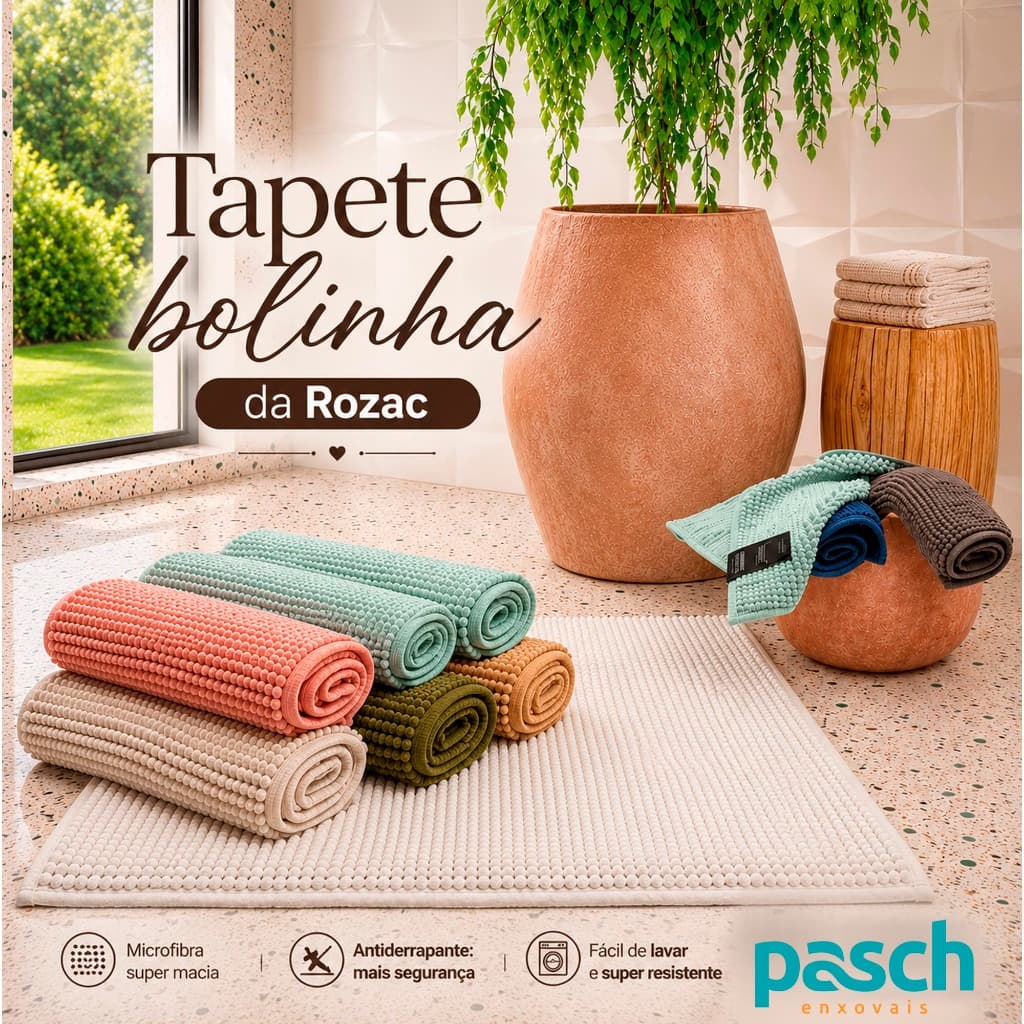 Tapete De Banheiro Antiderrapante Microfibra 38x58cm Bolinha