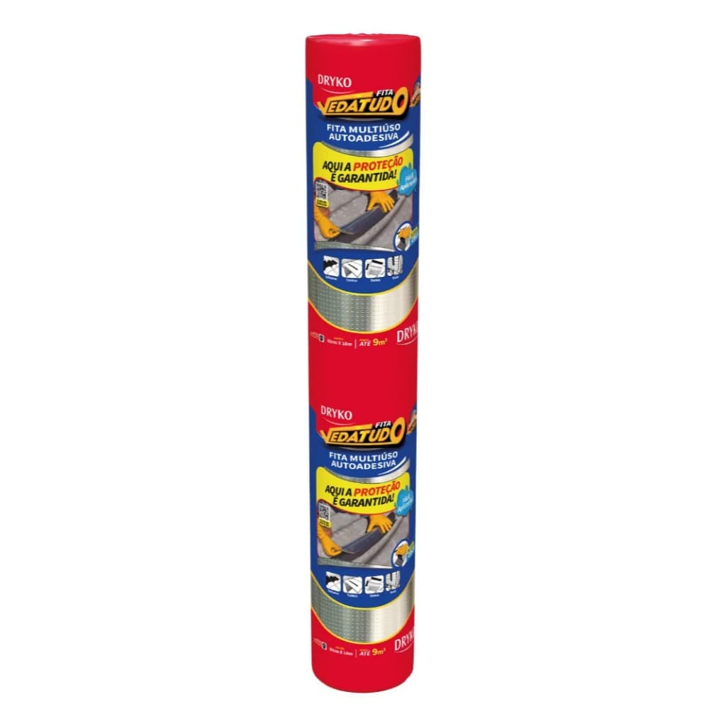 Manta Asfáltica Auto Adesiva Aluminizada 90cm X 10m Dryko