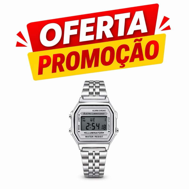 Relógio LED Unissex com Cronômetro Preciso e Luz Noturna