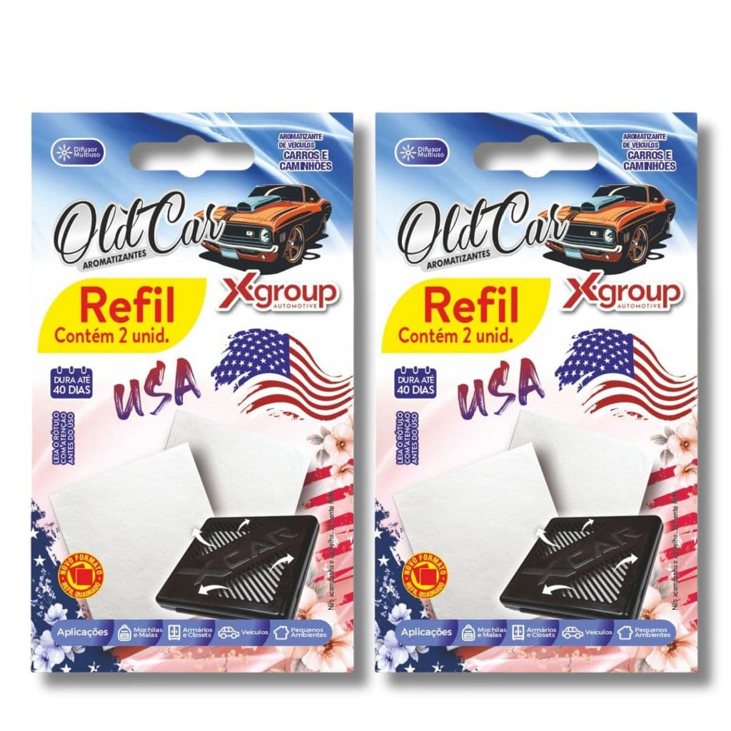 Kit 2x Aromatizante Oldcar Xcar Refil Com 02 Unidades USA
