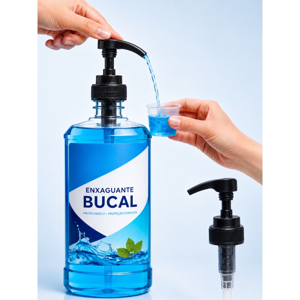 1 Válvula Pump Dosadora para Frasco Enxaguante Bucal 1000ml e 1500ml - Dosador Sem Desperdício