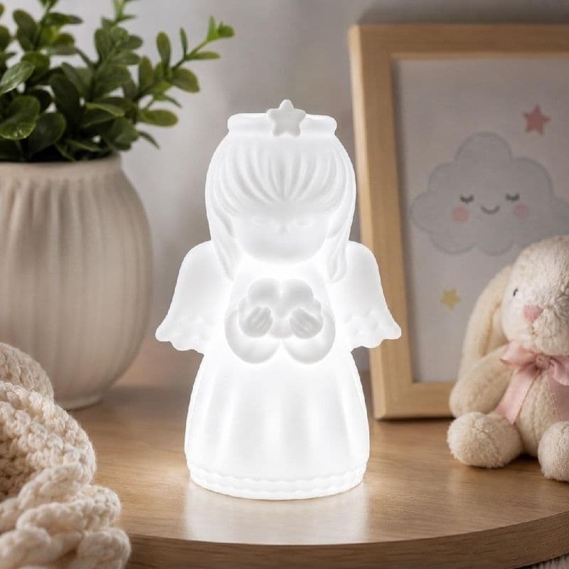 Luminaria Infantil Anjinho Led Sem Fio Abajur Decorativo