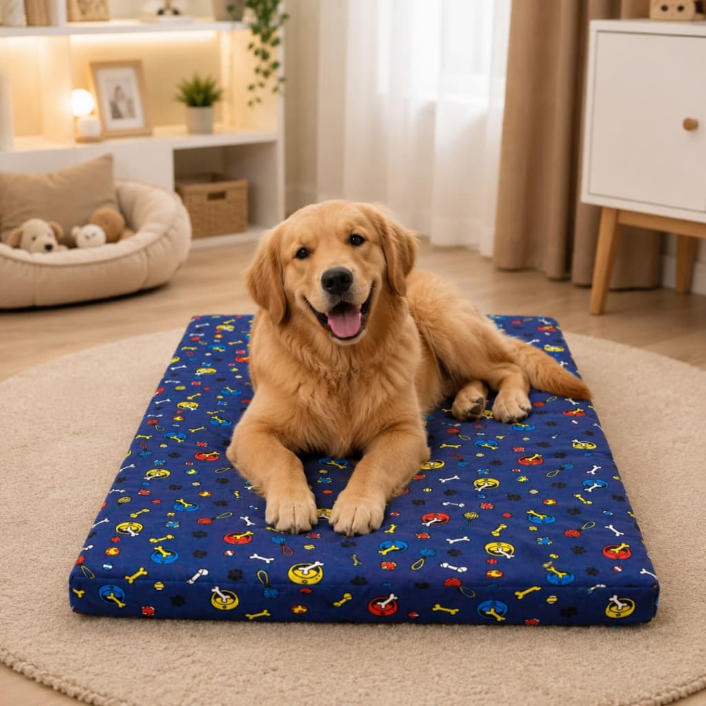 Cama Pet Colchonete Para Cachorro Gato Premium 80x50cm Para Cão Gato Estampado Confortavél Facil Limpeza