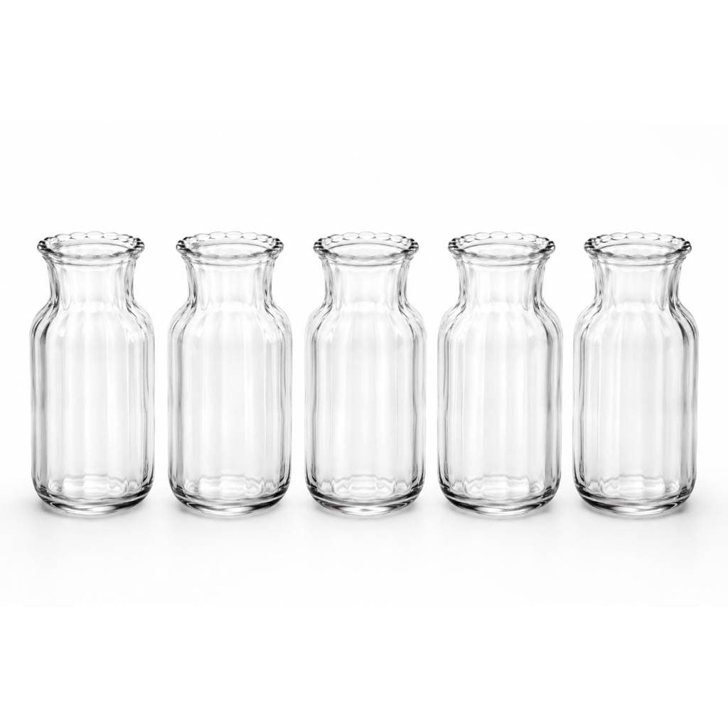 Kit 5 Vasos Decorativo em Vidro Jarrinho Flores Solitário Mesa Posta Lyor