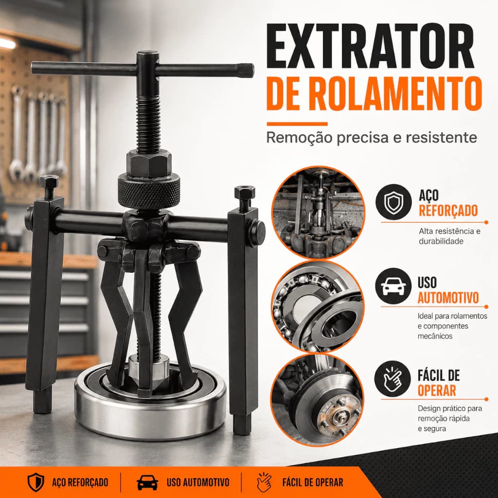 Extrator De Rolamento Interno, Heavy Duty Automotive Pulley Flywheel Removal Tool for Car, SUV