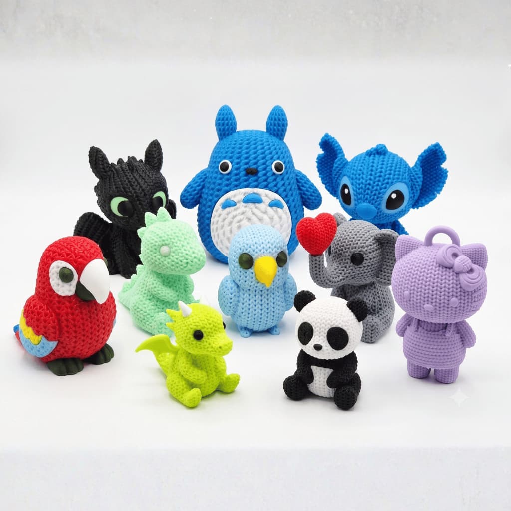 Bonecos Colecionáveis 3D Textura Tricô / Amigurumi - Personagens e Animais Decoração Presente