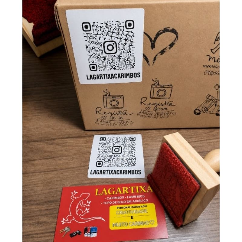 carimbo QR Code com almofada (4/4 cm ou 5/5 cm com almofada)