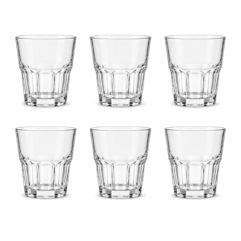 Copo de Vidro 6 Unidades 300ml Grosso Diamante Elegante Água Suco Refrigerante Resistente Envio Rapido + BRINDE