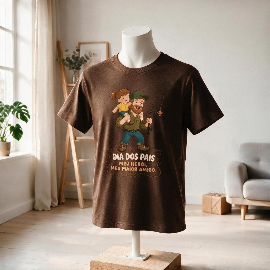 Camisa Camiseta Masculina Pai Pescador Blusa Pai E Filho Algodão Malha Premium