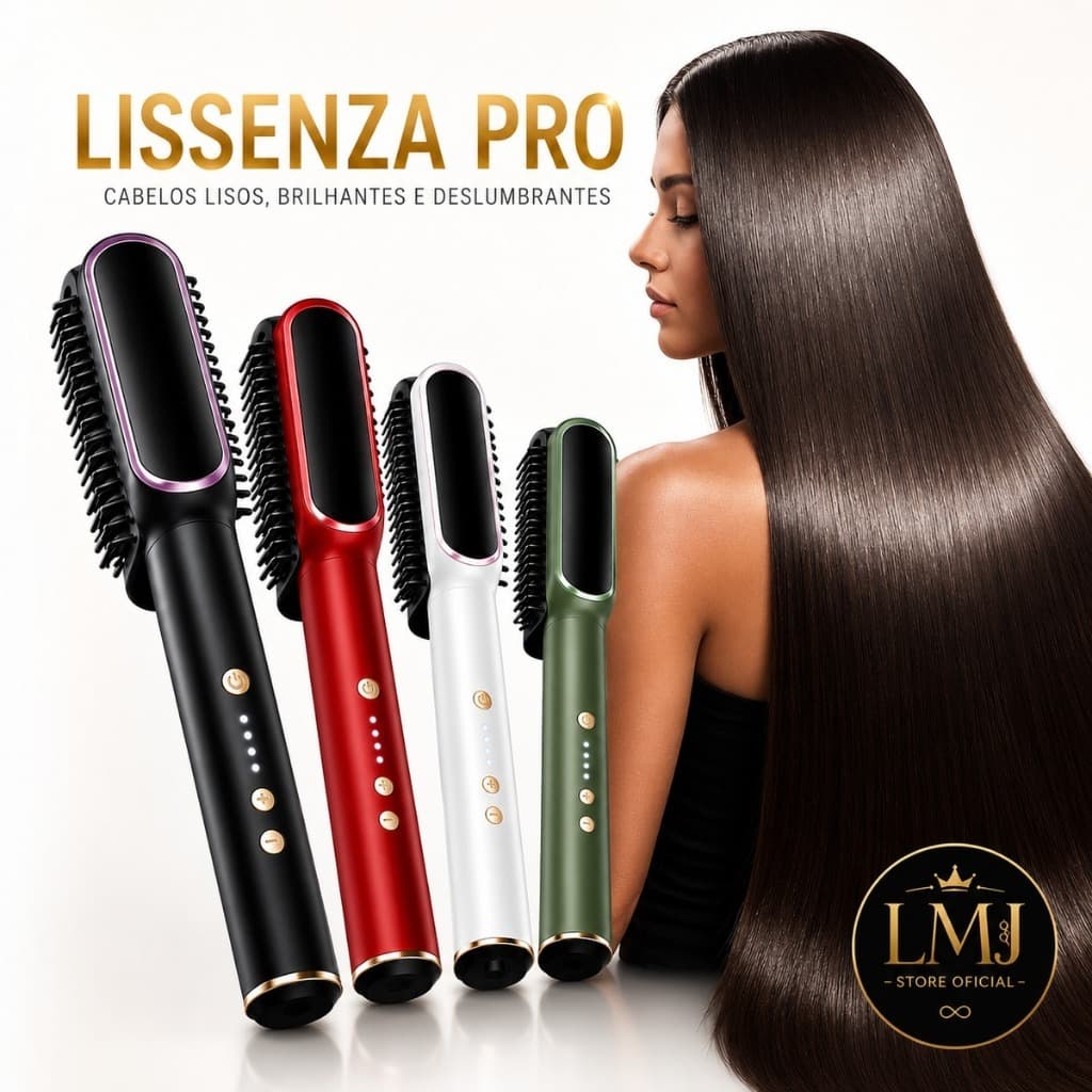 Escova Alisadora Elétrica 5 em 1 Bivolt Profissional