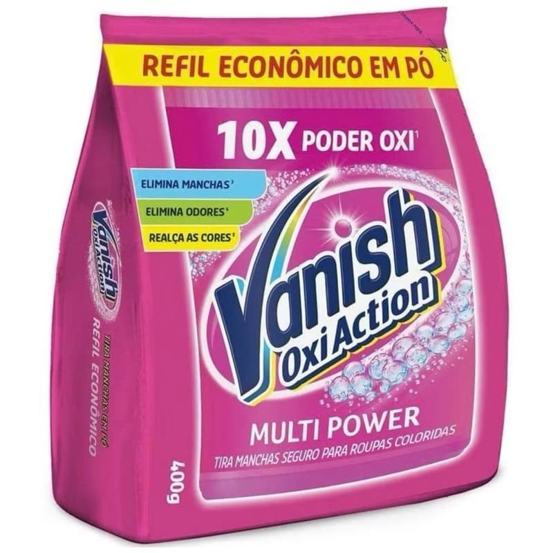 Tira Manchas Vanish em Pó Oxi Action para roupas coloridas Refil 400g