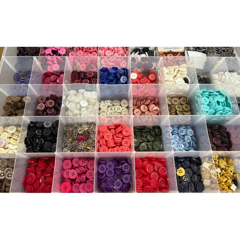 KIT 20 BOTÃO DE MASSA 15MM 4 FUROS PACOTE AVIAMENTOS CONFECÇÕES BLAZER JALECO