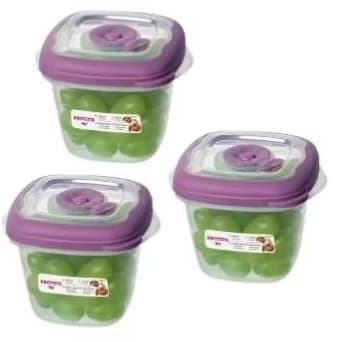 KIT POTE QUADRADO PLÁSTICO SANREMO 3UN  450 ML REF.708/57