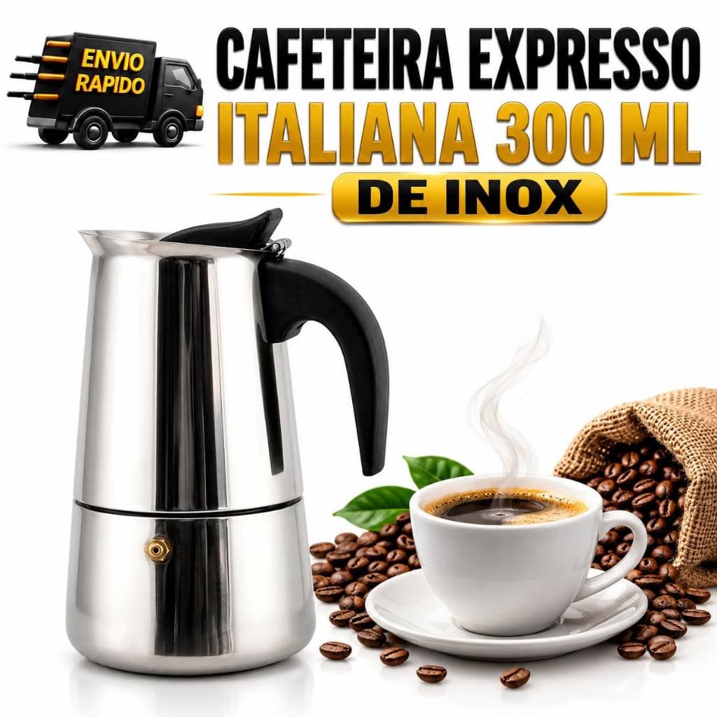 Cafeteira Expresso Italiana Inox 300ml Para Fazer Café Expresso Ideal Para Casa Escritório