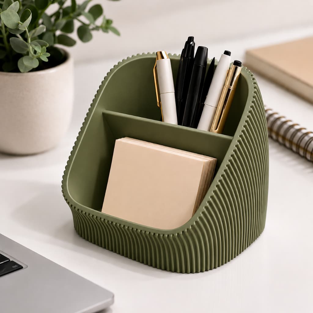 Porta Caneta Organizador de Mesa com Suporte para Celular Escritório Home Office