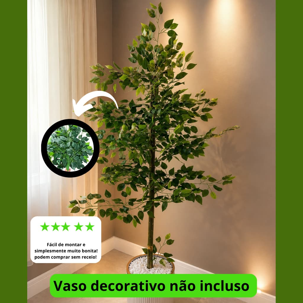 Planta  Artificial Verde. Planta decorativa Fícus Artificial 1,30cm 150cm 160cm 180cm Sem Vaso Decoração