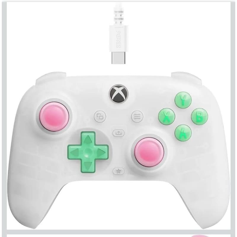 Controle C Fio Mini Para Xbox/Pc 8Bitdo  RGB Hall Effect Xbox Series X|S, Xbox One, Windows 10/11 Licenciado Translúcido