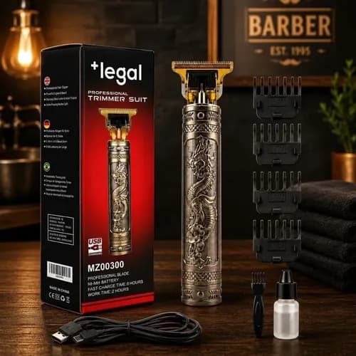 Máquina de Cortar Cabelo Dragão Aparador de Barba Masculino Sem Fio USB