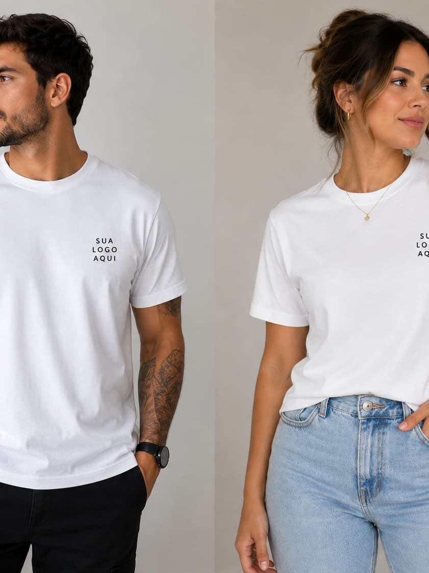 Camiseta Personalizada com Sua Logo | Uniforme Empresarial Premium Masculino e Feminino | Alta Qualidade