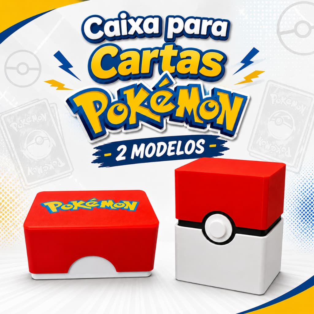 Presente Dia das Crianças | Caixa para Cartas Pokémon | Organizador Colecionável