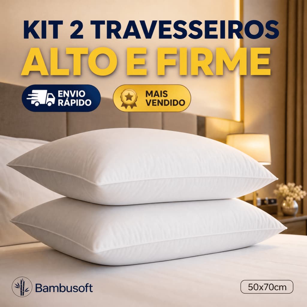 Kit 02 Liquida Travesseiro Nasa Anti-Alérgico Anti Stress Confort Cheio Nao Afunda 065x045cm