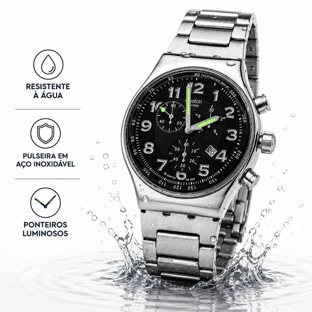 Relógio Masculino Para Presente Dia Dos Pais Pulseira Aço Inox Analógico Social Luxo