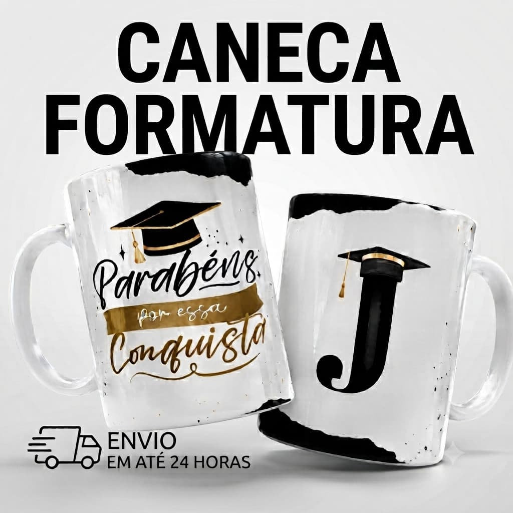 Caneca para formatura com Nome e Letra inicial Formando Com Mensagem Presente Para Formando Lembrança de Formatura