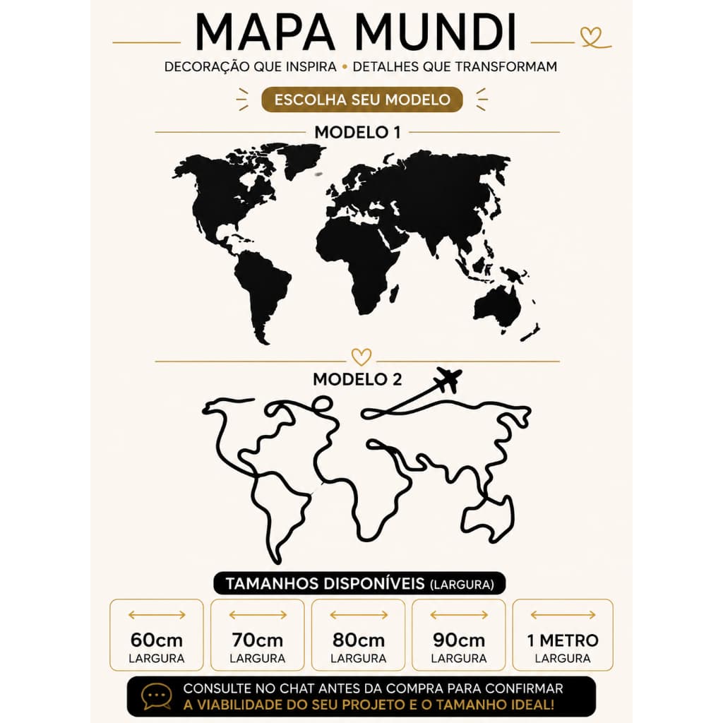 Mapa Mundi em mdf 3mm