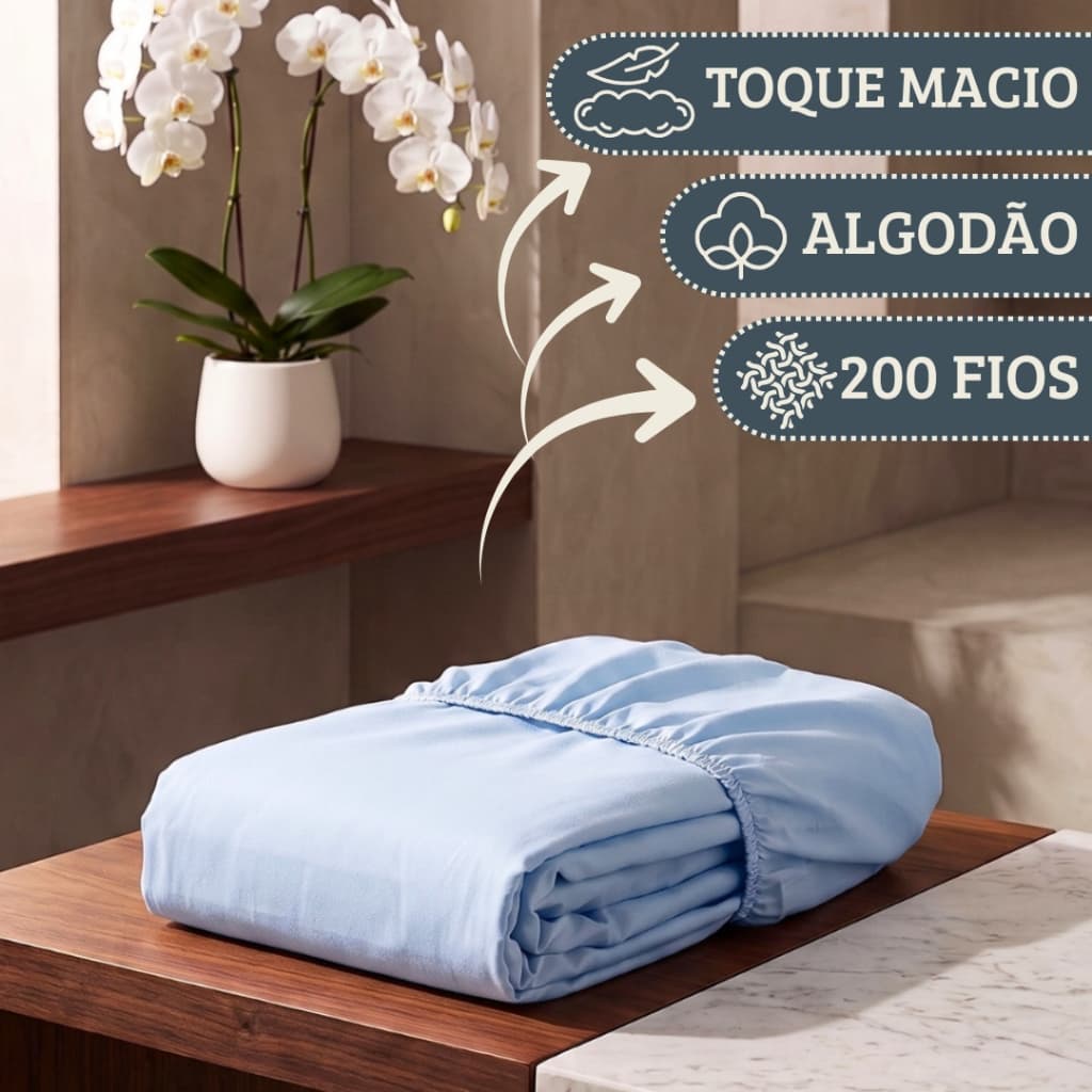 Lençol Avulso Solteiro Com Elástico 100% Algodão