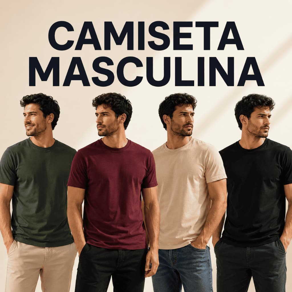 CAMISETA MASCULINA 100% ALGODÃO CASUAL TREINO ACADEMIA MANGA CURTA PREMIUM | DIA DOS PAIS