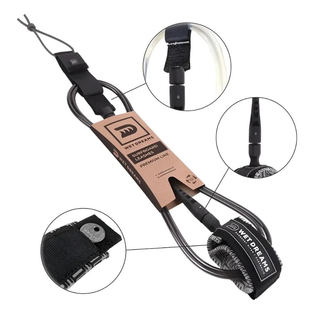 Leash Micro Comp 6' X 5mm Fumê Surf Moulded Line Wet Dreams