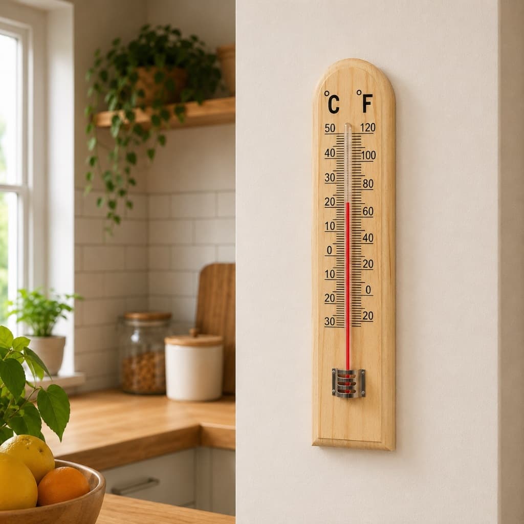 Termômetro de Ambiente em Madeira para Uso Interno e Externo