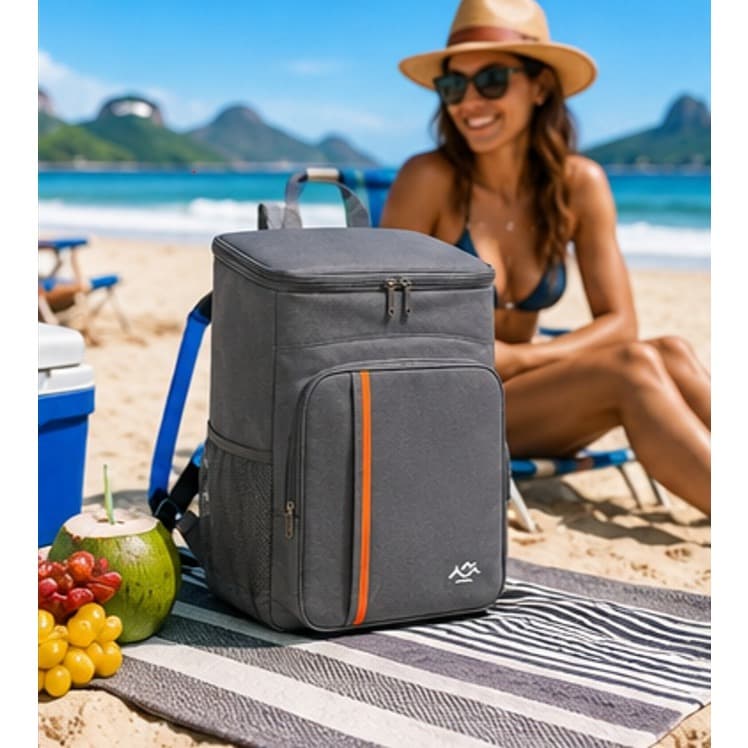 Mochila Térmica 30L para Camping e Piquenique Bolsa Térmica Grande com Bolsos Laterais Ideal para Praia e Viagem