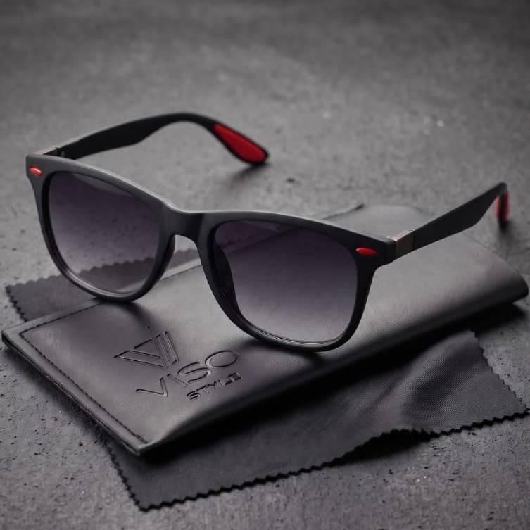 Óculos de Sol Quadrado Escuro Premium Classico Polarizado Anti reflexos uv400 Masculino Feminino