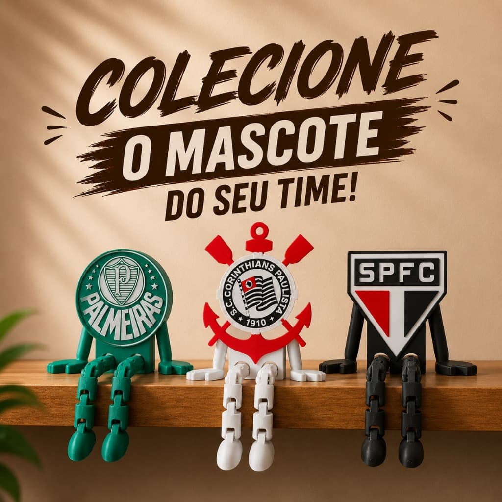 Mascote Articulado com Pernas Flexíveis | Corinthians, Palmeiras ou São Paulo