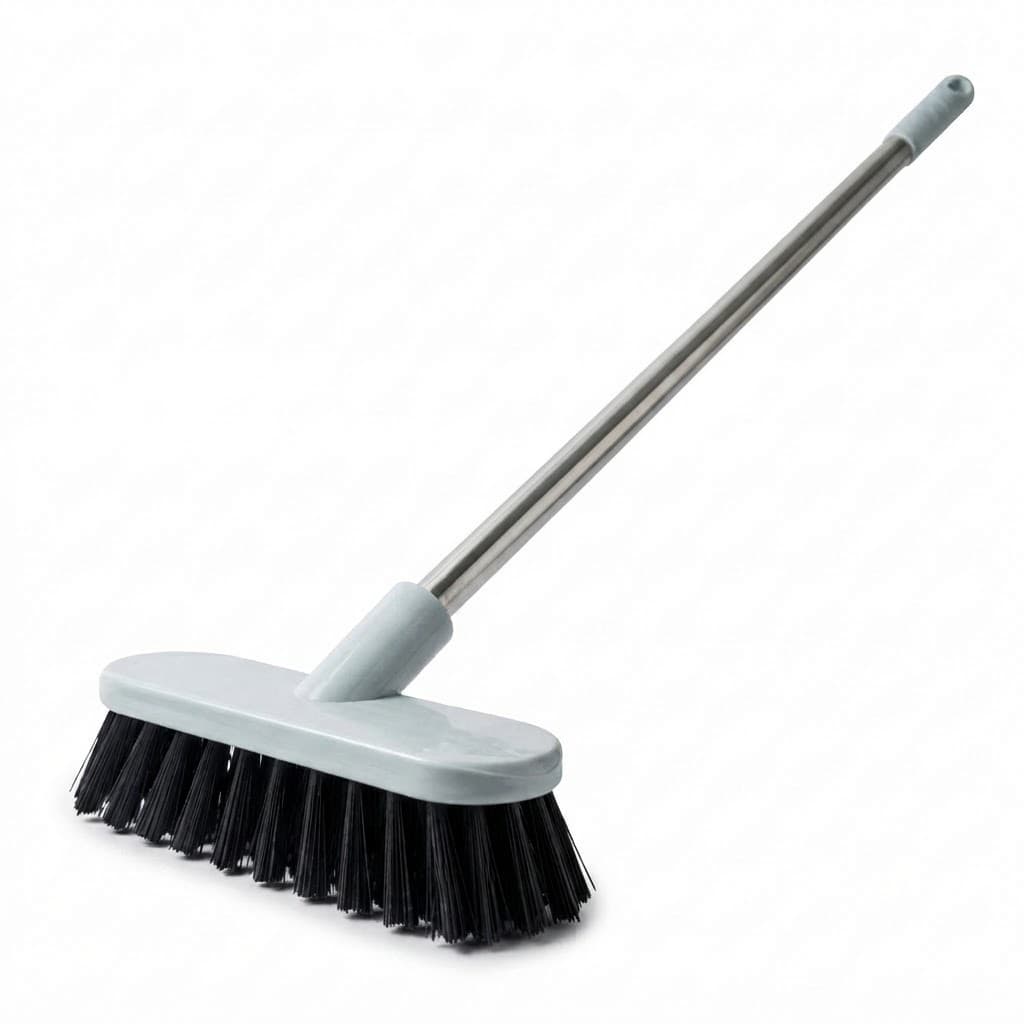 Escova Limpeza Cabo Inox Cerdas Firmes Multiuso 47cm