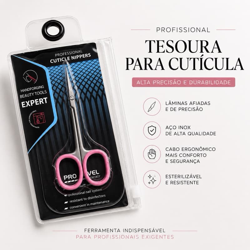 Tesoura para Cutícula manicure russa Profissional Aço Inox Precisão Manicure Nail Designer